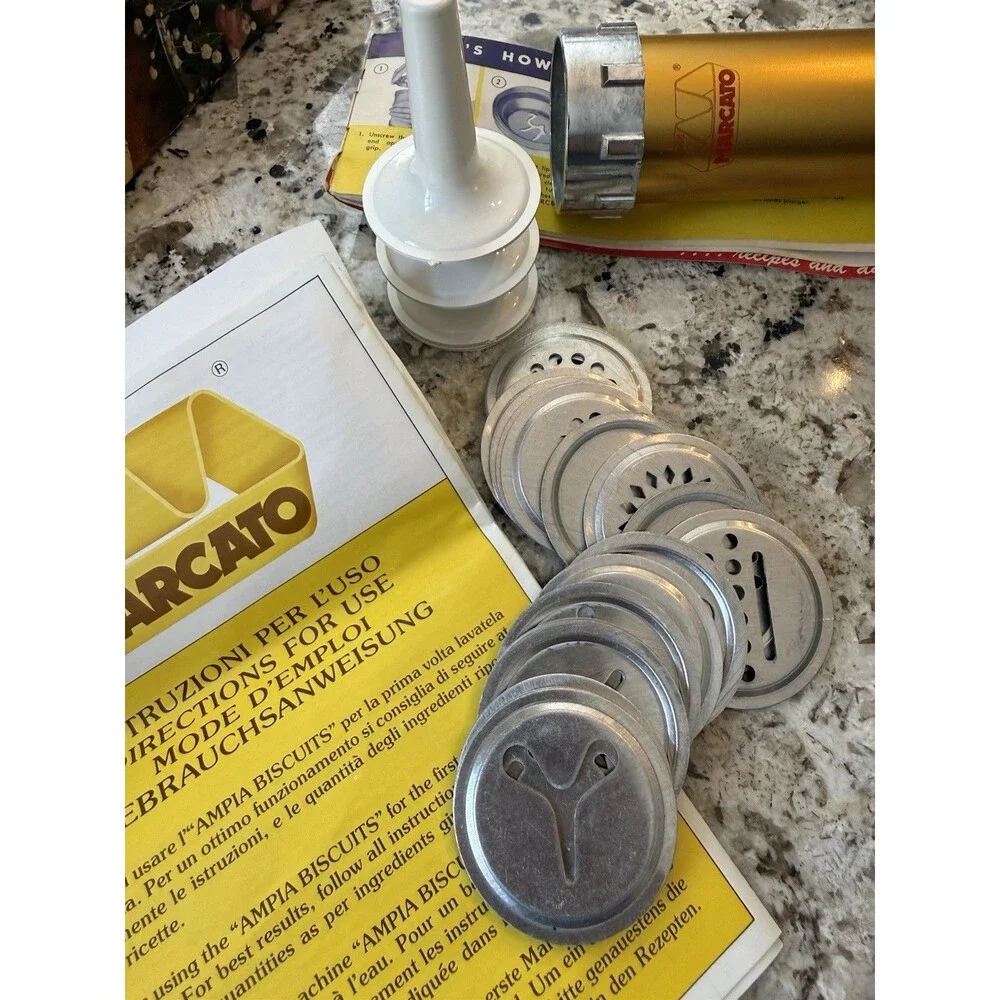 Marcato Atlas Cookie Press Biscuits Maker Italy 20 Discs